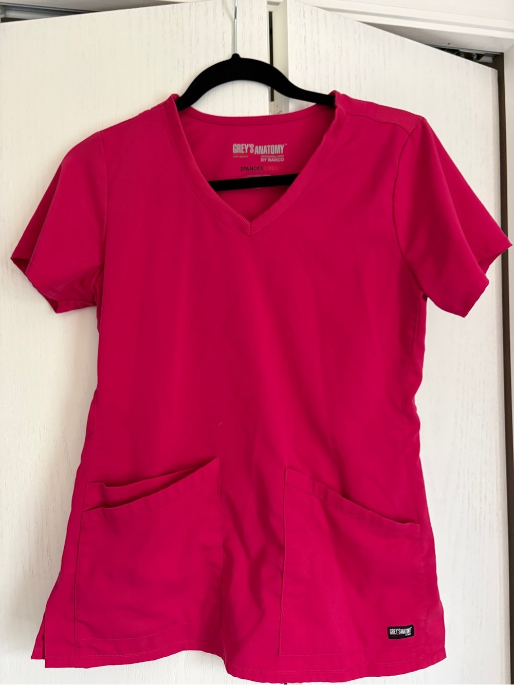 Grey's Anatomy Hot Pink V-Neck Short Sleeve Scrub Top
